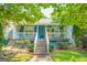 Charming blue home with a welcoming front porch, white railings, and landscaped yard at 638 Mcgruder Ne St, Atlanta, GA 30312