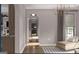 Hallway with wood flooring and access to the living room at 0 Ebenezer Rd # 4, Fayetteville, GA 30215