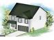 Illustration of a two-story home with a covered porch and a two-car garage at 116 Deer Xing, Temple, GA 30179