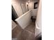 Carpeted stairs with white railings lead to lower level at 116 Deer Xing, Temple, GA 30179