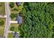 Aerial view of a property with a long driveway and lush greenery in a suburban neighborhood at 1028 Gloria Grand Blvd, Mcdonough, GA 30252