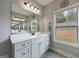 Bathroom features a single sink, white cabinetry and tile floors at 3018 Patriots Square, Marietta, GA 30064