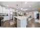 Modern kitchen with stainless steel appliances, white cabinets, and center island at 3018 Patriots Square, Marietta, GA 30064