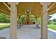 Stone fireplace pavilion with picnic tables at 30 Dorset Ct, Sharpsburg, GA 30277