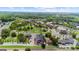 Aerial view highlighting community's blend of commercial spaces, parks, and residential areas amid lush greenery at 397 Cypher Dr, Suwanee, GA 30024