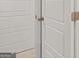 Close-up shot of white paneled doors, showing door hardware at 340 Sound Cir, Stockbridge, GA 30281