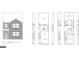 Architectural blueprint featuring the front elevation and floor plan layout of a townhome at 352 Sound Cir, Stockbridge, GA 30281