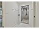 Modern bathroom featuring glass shower and natural tile at 270 Carrolls Way, Fayetteville, GA 30215