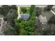 Overhead shot featuring a home nestled among mature trees and lush greenery in a serene setting at 1120 Upchurch Rd, Mcdonough, GA 30252