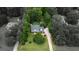 Aerial shot showcasing a well-maintained home surrounded by green lawns and mature trees at 1120 Upchurch Rd, Mcdonough, GA 30252