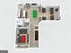 3D basement rendering showing a wet bar, billiards room, theater, guest bedroom, and bathroom at 1492 Bourdon Bell Se Dr, Conyers, GA 30013