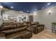 Inviting home theater with comfortable seating, projector, and an open kitchenette area, perfect for entertaining at 1492 Bourdon Bell Se Dr, Conyers, GA 30013
