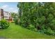 Well-maintained backyard featuring a lush lawn and mature trees at 733 Wexford Cove Way, Mableton, GA 30126
