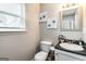 Bathroom featuring a stylish vanity, toilet, and modern fixtures at 1147 Dunivin Dr, Jonesboro, GA 30238