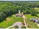 Aerial view of home nestled within a lush landscape, boasting a private backyard oasis and proximity to surrounding nature at 1422 New Holland Cir, Mcdonough, GA 30252