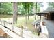 Lush backyard with deck, wooded landscape, and tiered planter boxes at 3010 Waters Rd Sw, Atlanta, GA 30354