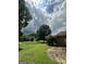 Secluded property featuring a lawn, mature trees, and an American flag at 8440 Winston Way, Jonesboro, GA 30236