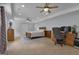 Large bedroom featuring neutral decor, ceiling fan, recessed lighting, and carpeted floor at 140 Olivia Ct, Fayetteville, GA 30215