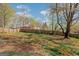 Large backyard with mature trees and a wooden fence offers privacy and plenty of space for outdoor activities at 3797 Churchill Sw Dr, Marietta, GA 30064
