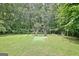 Well-manicured lawn with sports equipment and tree coverage in backyard at 260 Sharon Dr, Fayetteville, GA 30214