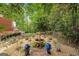 A charming backyard garden displays flowering plants, stone features, and lush landscaping at 3245 Bywater Trl, Roswell, GA 30075