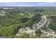 An aerial view of a residential area with houses nestled among lush trees and greenery at 185 Discovery Lake Dr, Fayetteville, GA 30215