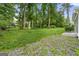 Large backyard with mature trees, a lawn, and a glimpse of the house at 2944 Braithwood Ne Ct, Atlanta, GA 30345