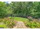 Scenic backyard featuring a stone staircase and manicured landscaping at 825 Chalet Hls, Mcdonough, GA 30253