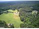 Aerial view highlighting the property's sprawling green landscape and treed perimeter at 668 Spring Place Ne Rd, White, GA 30184