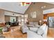 Open-concept layout with living room, dining area, and hardwood floors at 345 Wynbrook Dr, Mcdonough, GA 30253