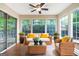 Sunroom featuring wicker furniture, hardwood floors, and multiple windows for natural lighting at 503 Countryside Se Pl, Smyrna, GA 30080