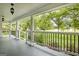 Spacious front porch with columns, railings and serene outdoor view at 306 Tyrone Rd, Fayetteville, GA 30214