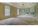 Spacious bedroom with tray ceilings and large windows offering abundant natural light at 235 Rustic Mill Ln, Fayetteville, GA 30214