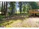 View of backyard showing a mix of grassy areas and mature trees at 770 Four Winds Ln, Jonesboro, GA 30238