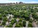 Expansive aerial view of a lush neighborhood, showcasing the city skyline in the distance at 187 Vanira Se Ave, Atlanta, GA 30315
