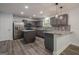 Modern kitchen featuring gray cabinets and granite countertops at 4959 Abbotts Glen Nw Trl, Acworth, GA 30101