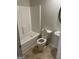 Full bathroom featuring a tub and shower combination, toilet, and sink at 3810 Equity, Powder Springs, GA 30127