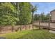 Fenced backyard with view of home, deck, and lush landscaping at 2004 Brittlebank Ln, Lawrenceville, GA 30043