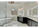 Modern bathroom with soaking tub, luxurious vanity, and bright lighting at 4090 Sandy Lake Dr, Lithonia, GA 30038