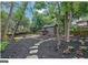 Landscaped backyard with mulch and stone pathway leading to shed at 1042 Faith Se Ave, Atlanta, GA 30316