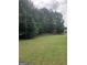 Large backyard with lush grass, mature trees, and a basketball hoop at 1433 Cotton Sw Trl, Conyers, GA 30094