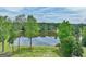 Scenic lake view framed by lush trees and greenery at 383 Beaumont Farms Dr, Sharpsburg, GA 30277