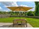 Well-manicured backyard showcases a patio set with umbrella and a flourishing lawn at 1848 Winthrop Se Dr, Atlanta, GA 30316