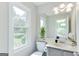Well-lit bathroom with a large mirror and white countertops at 4180 Pineset Dr, Alpharetta, GA 30022