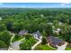 Wide aerial shot of a neighborhood nestled among lush green trees at 5833 Wembley Dr, Douglasville, GA 30135