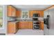Functional kitchen boasts stainless steel appliances, including double ovens, and ample cabinet storage at 147 Calico Loop, Grantville, GA 30220