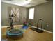 Gym featuring a bicycle, treadmill, mini trampoline, and decorative accent doors at 219 Brown Branch Rd, Locust Grove, GA 30248