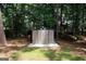 The backyard has a functional outdoor storage shed at 85 Pine Haven Dr, Carrollton, GA 30116