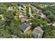 An aerial view of a quiet residential neighborhood with mature trees and well-maintained homes at 2504 Plymouth Way, Conyers, GA 30013