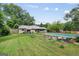 Backyard pool with concrete deck and lawn at 962 Brighton Dr, Lawrenceville, GA 30043
